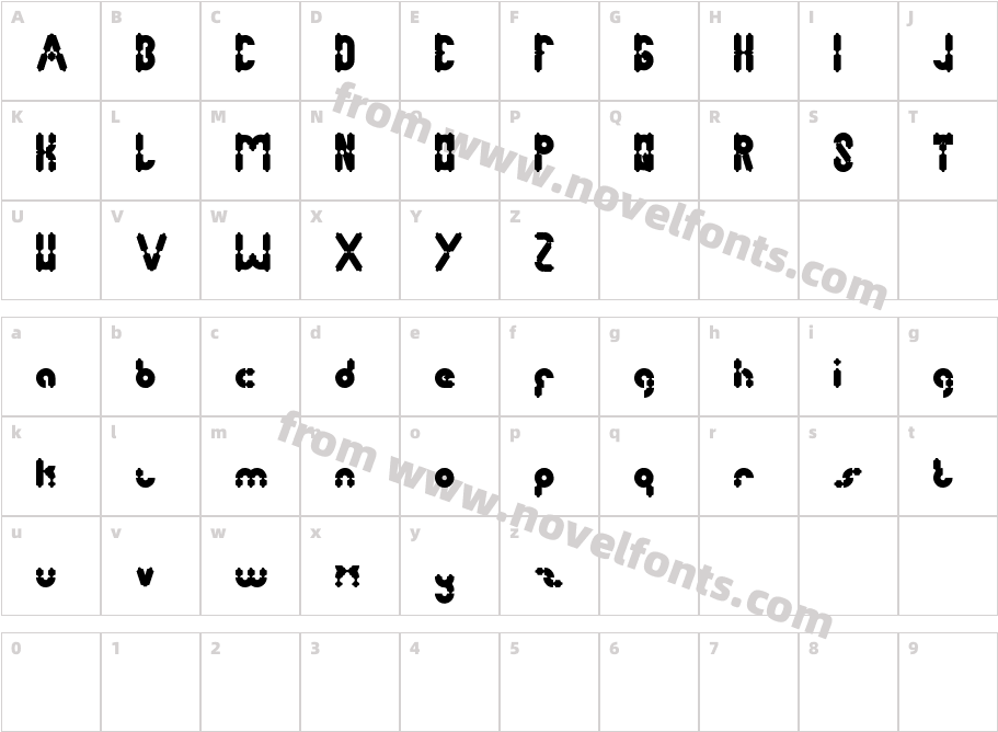 antique retroCharacter Map