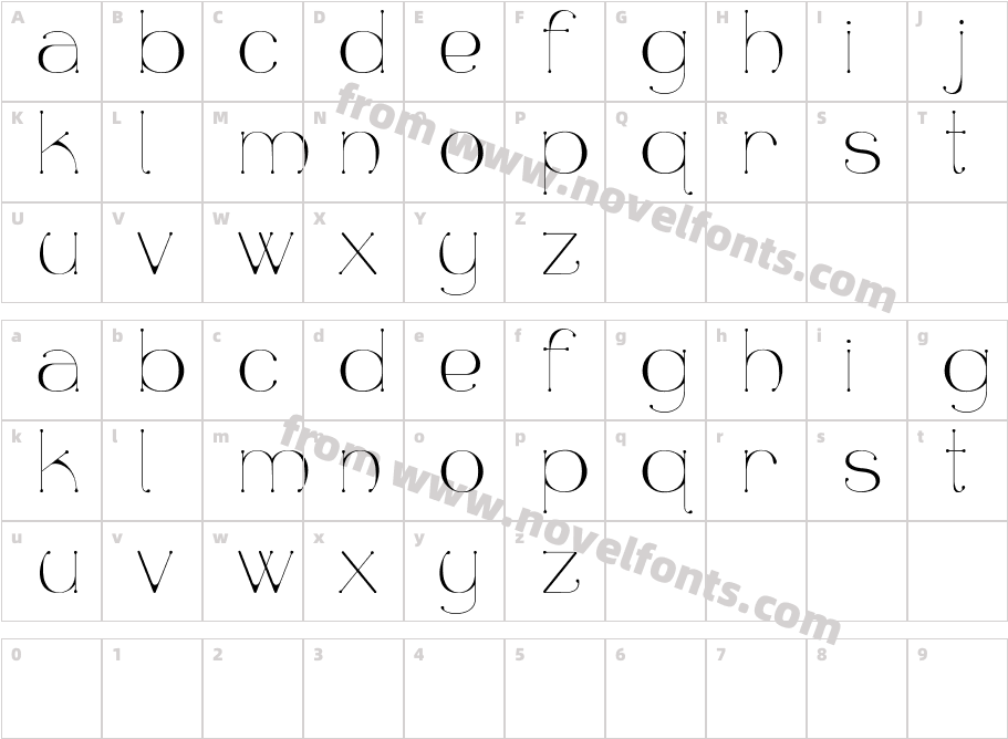 aqua puraCharacter Map