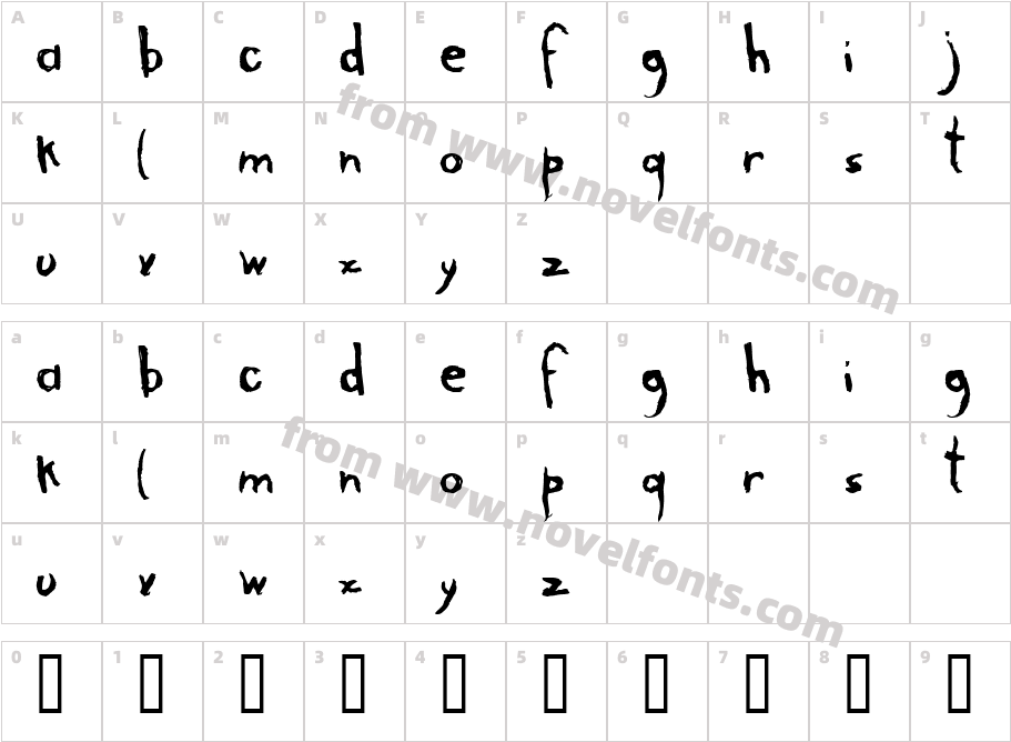 arranhaCharacter Map