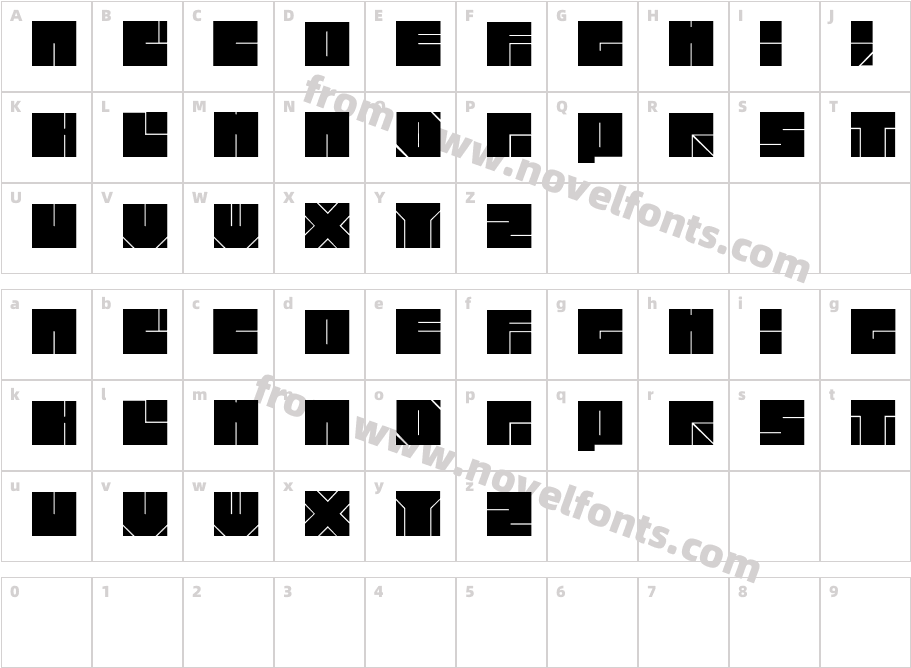 blok typefaceCharacter Map