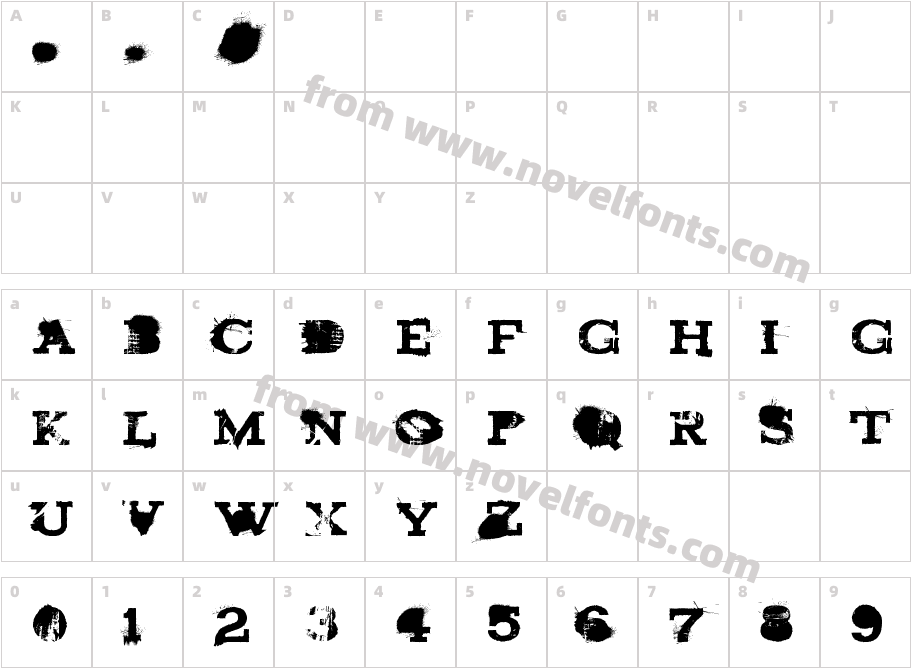 brand new burnCharacter Map