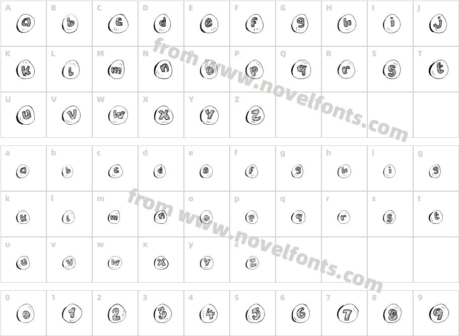 caillouxCharacter Map