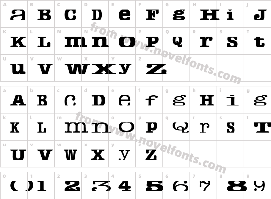 cropfontserifCharacter Map