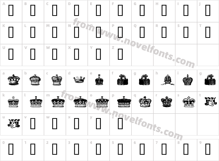 crowns and coronetsCharacter Map