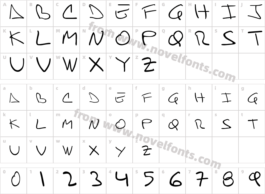 danifontCharacter Map