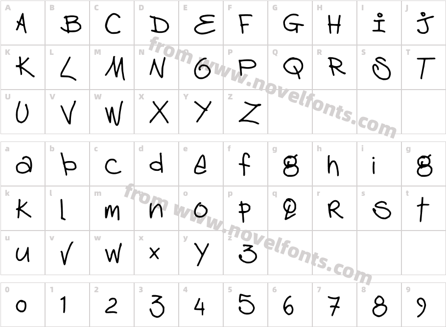 debhandwritingCharacter Map