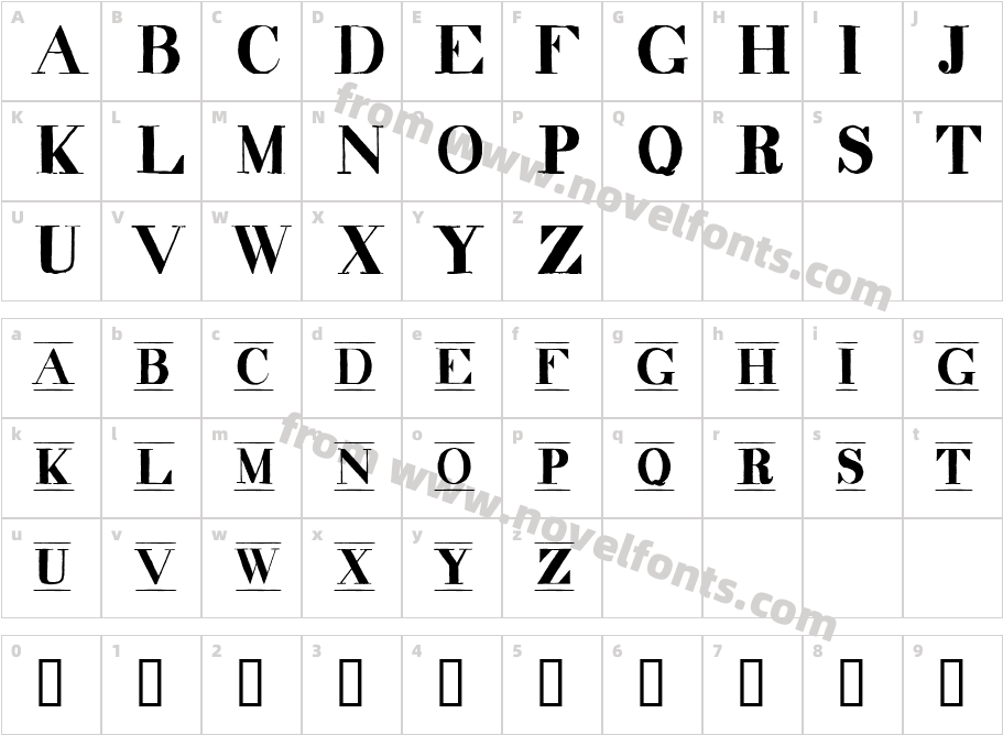 decadence itd condensed marqueeCharacter Map