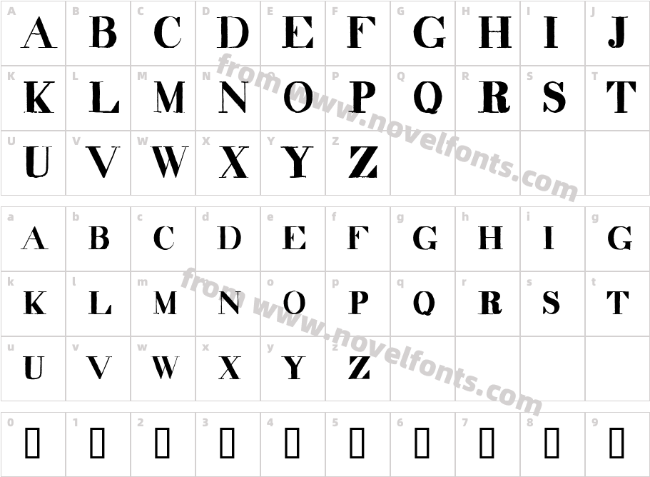 decadence itd condensedCharacter Map