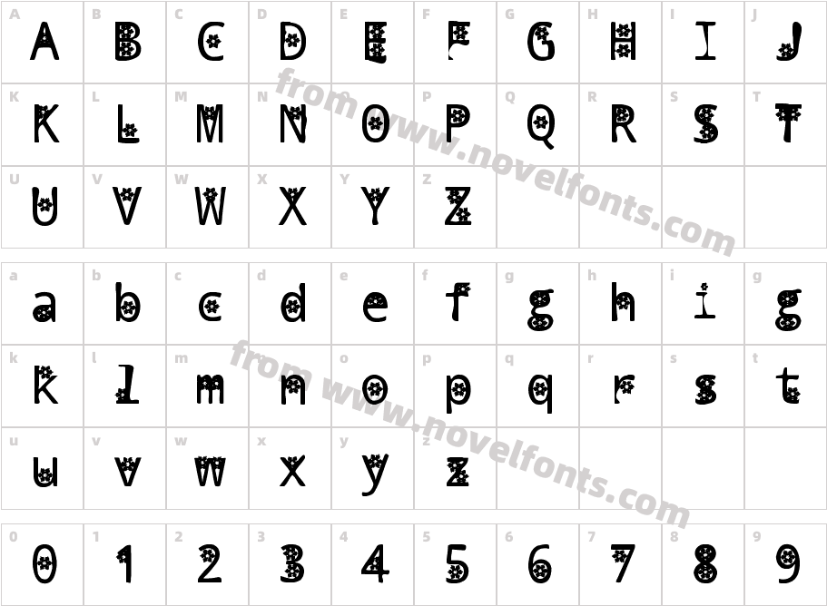 decoria Regular FontyCharacter Map