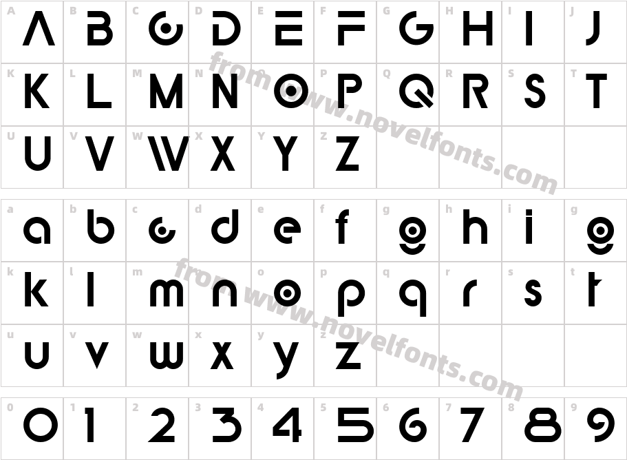 digital geometric boldCharacter Map