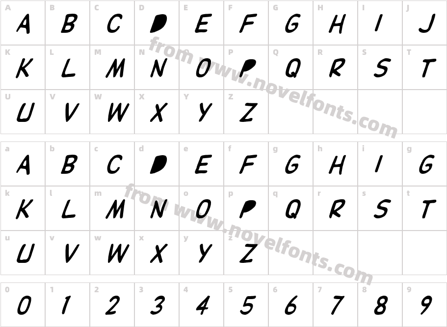 DupuyBA Lloon ItalicCharacter Map