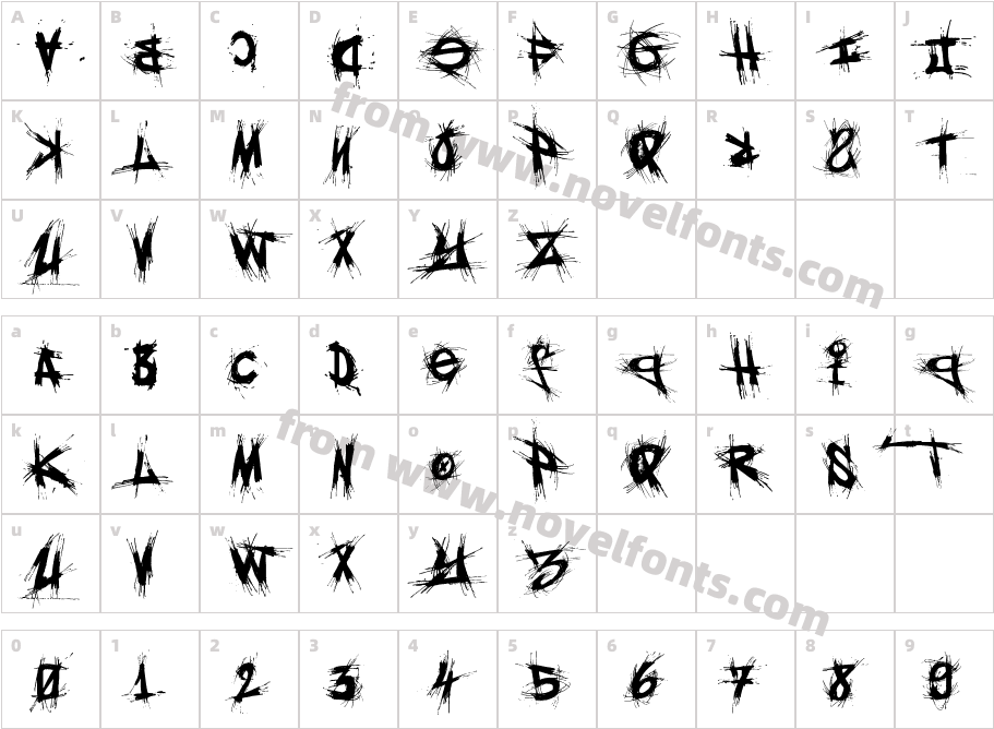 el&font gohtic!Character Map