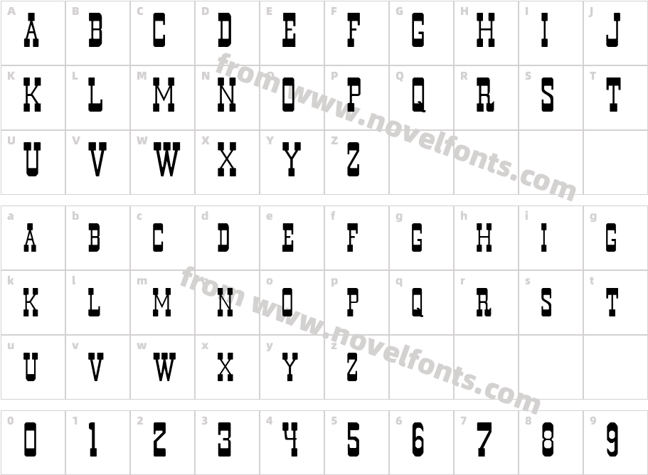 DurangoCharacter Map