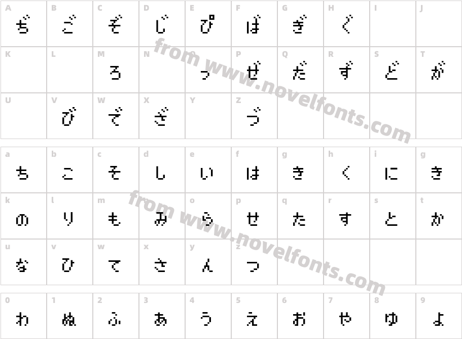 enikusu HGCharacter Map