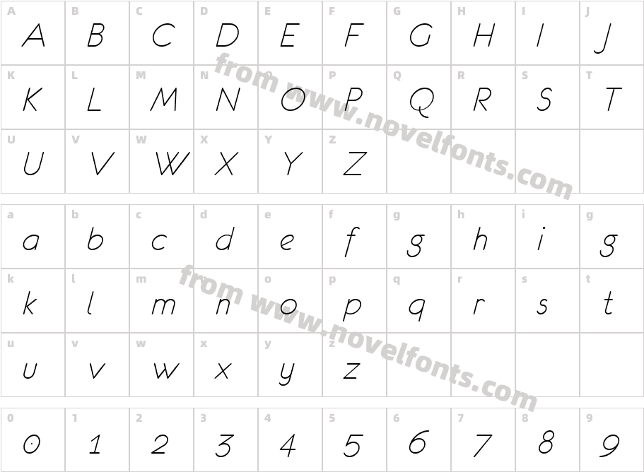 eurofurence light  italicCharacter Map