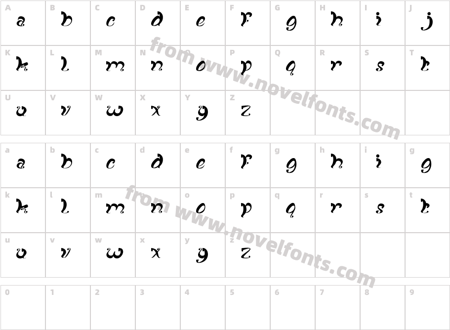 fancy curlyCharacter Map