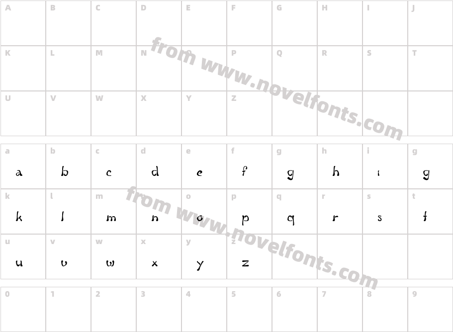 fluid grooveRegularCharacter Map