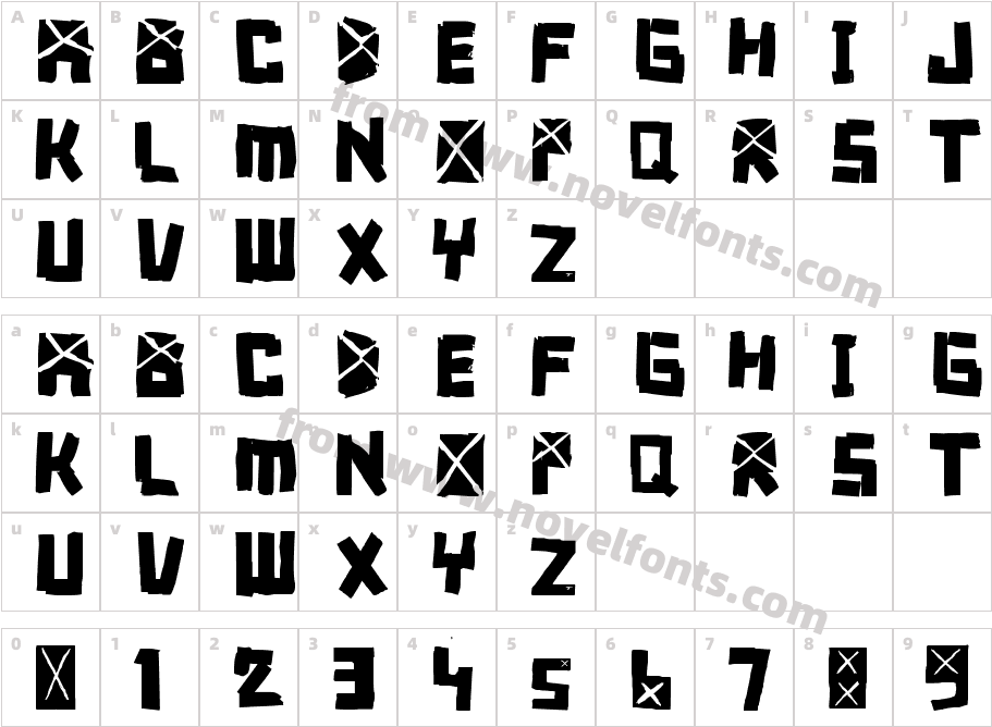 font breakdownCharacter Map