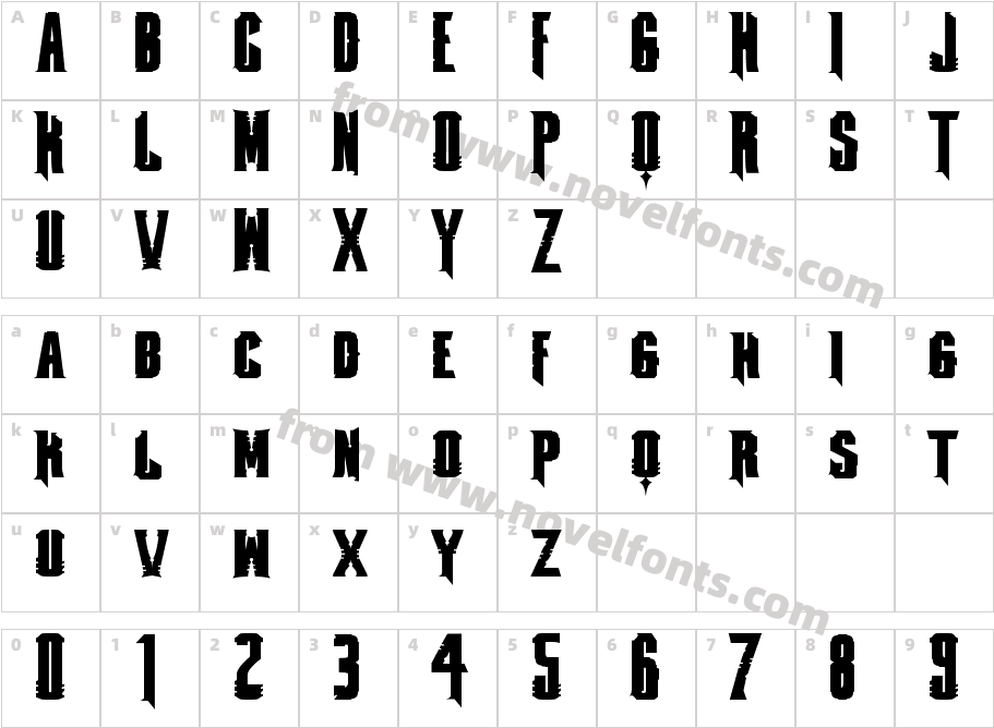 fontmageddonCharacter Map