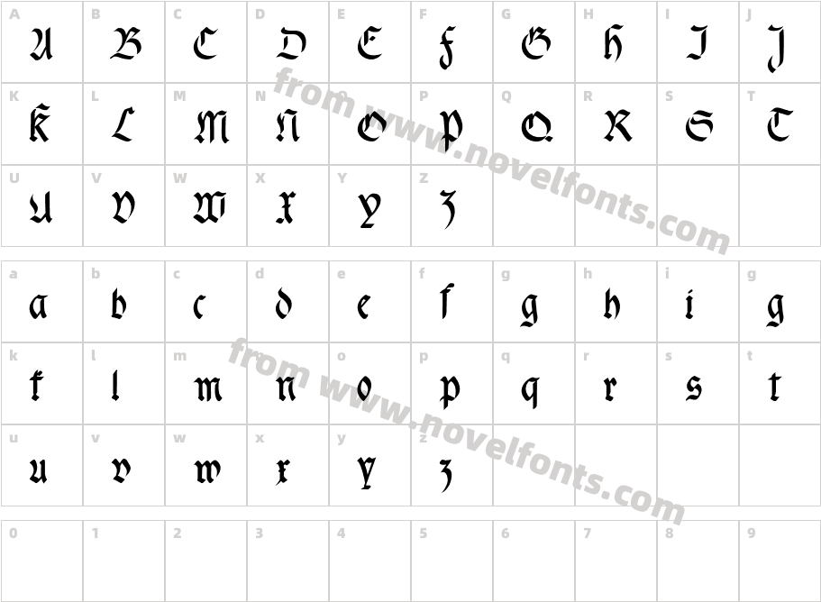 fracta Condensed BoldCharacter Map