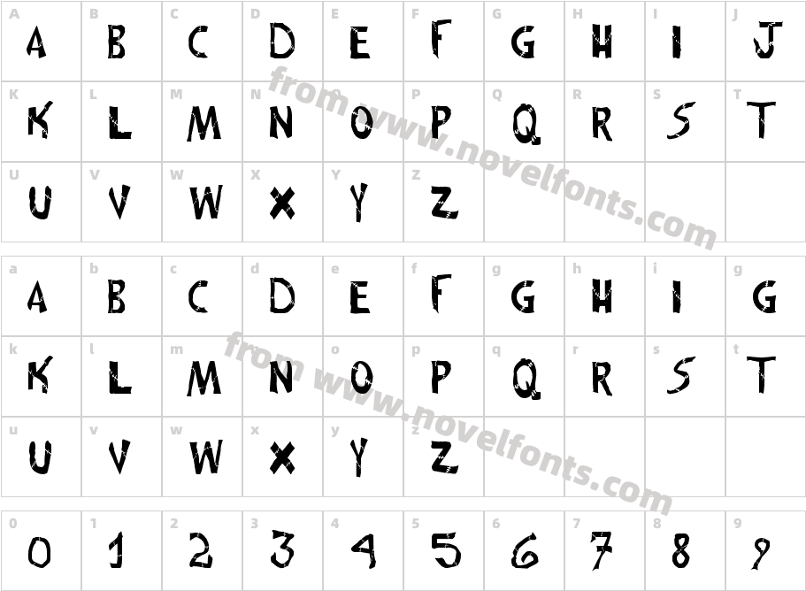 frankenwiniefontCharacter Map