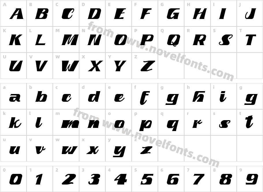 fretineCharacter Map