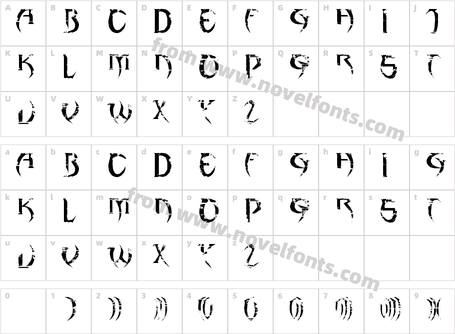 haAJJACharacter Map