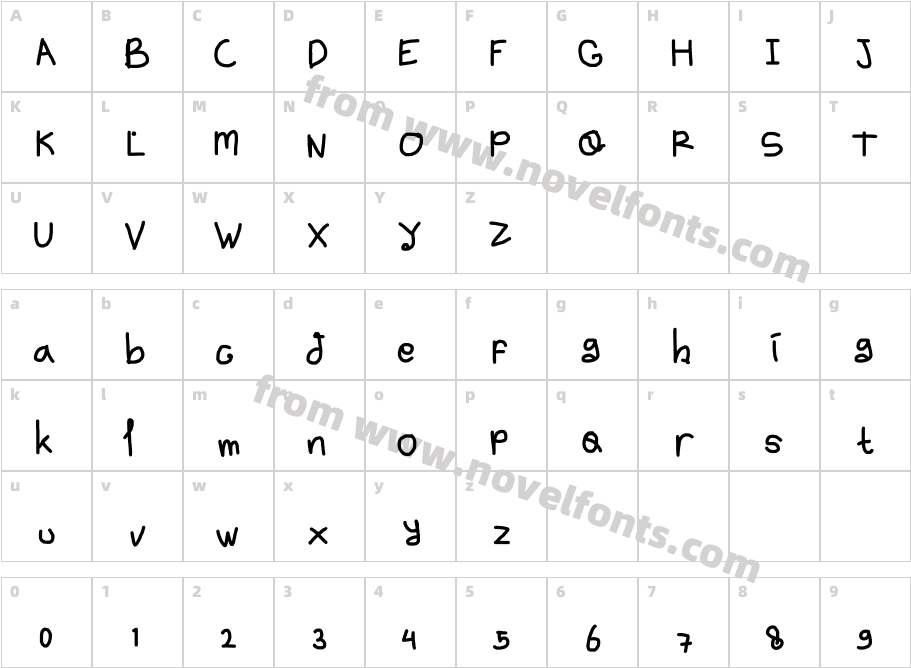 handy font 12 by OUBYCCharacter Map