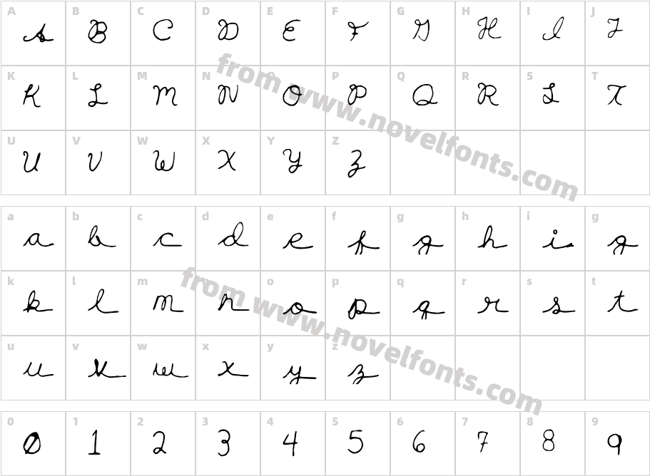 hannahfontCharacter Map