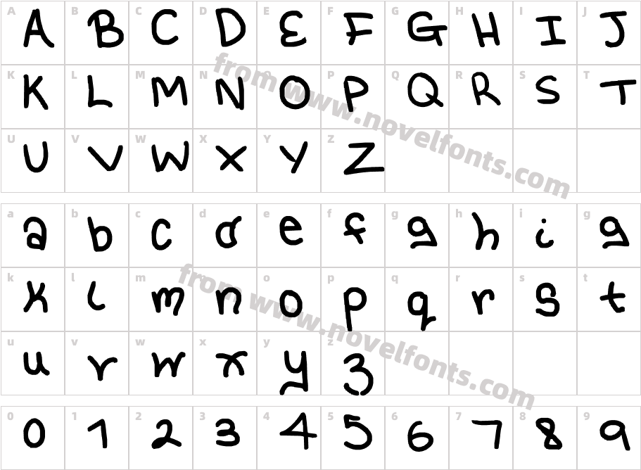 holly's fontCharacter Map