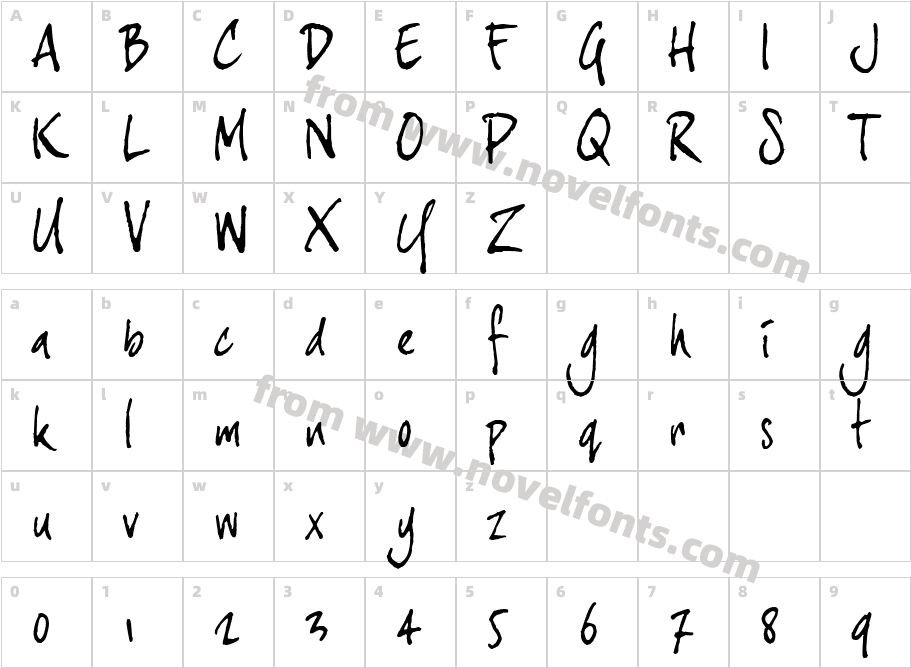 joeHand 3Character Map