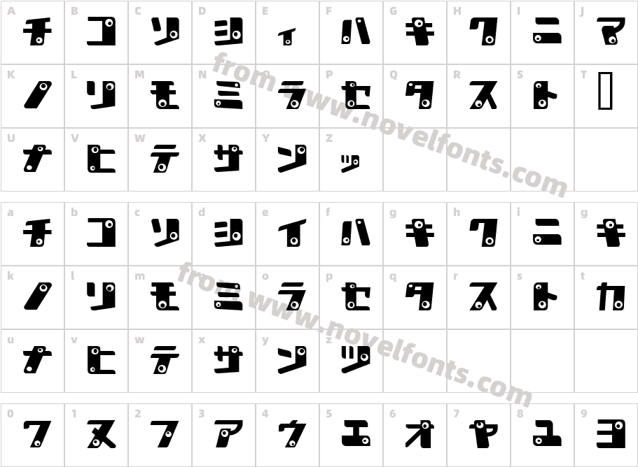 kankana KCharacter Map