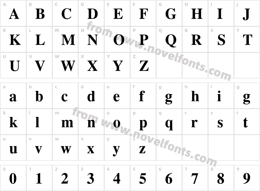 Dutch801BT-BoldCharacter Map