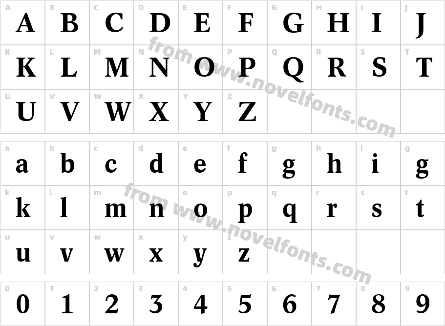 Dutch809 BT BoldCharacter Map