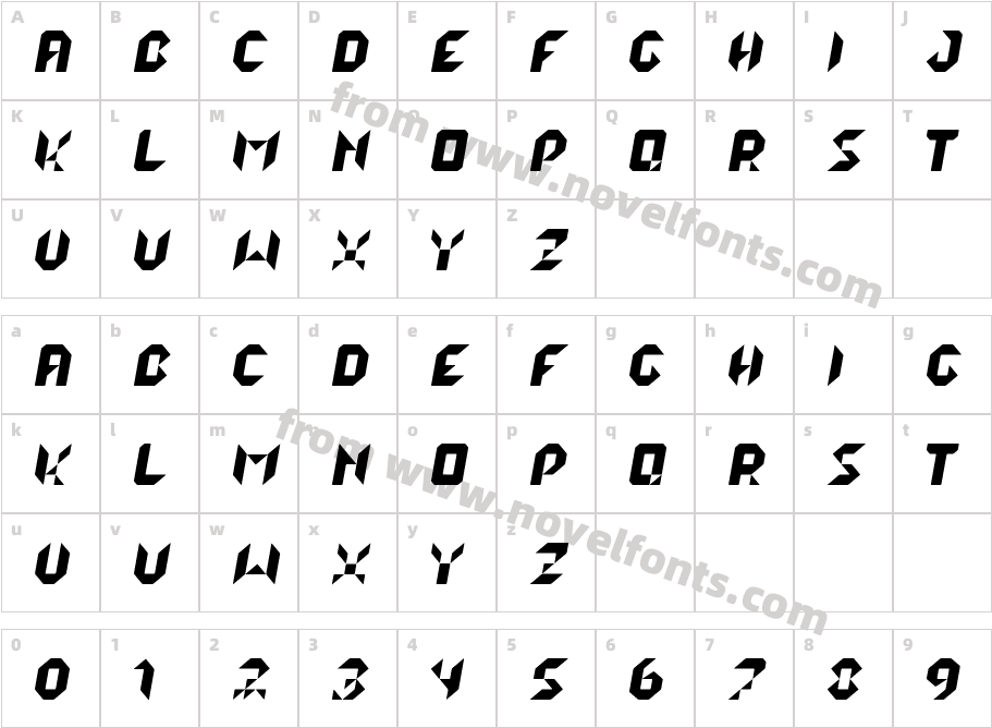 lalek ItalicCharacter Map