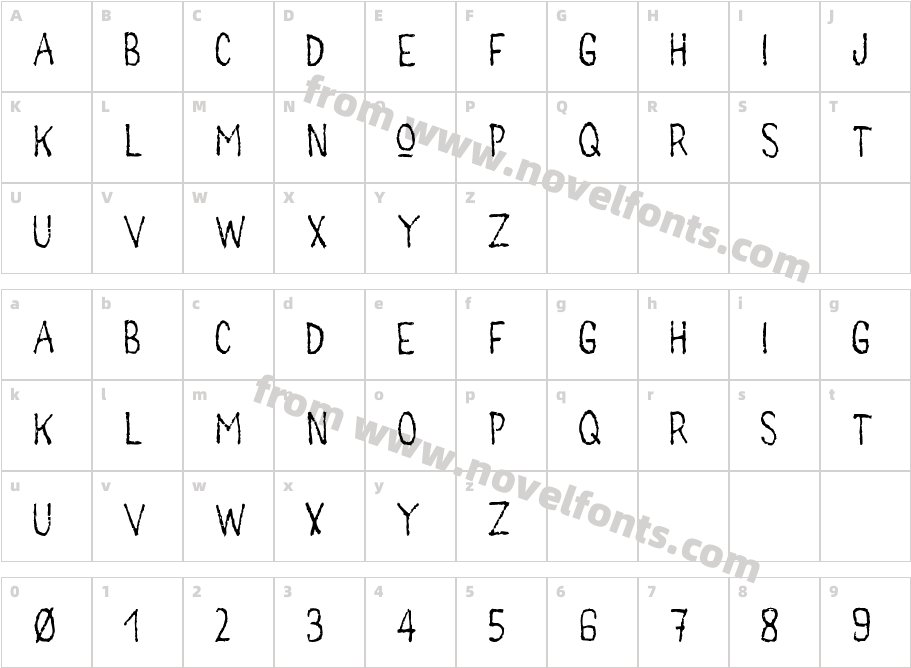 main levée regular1Character Map