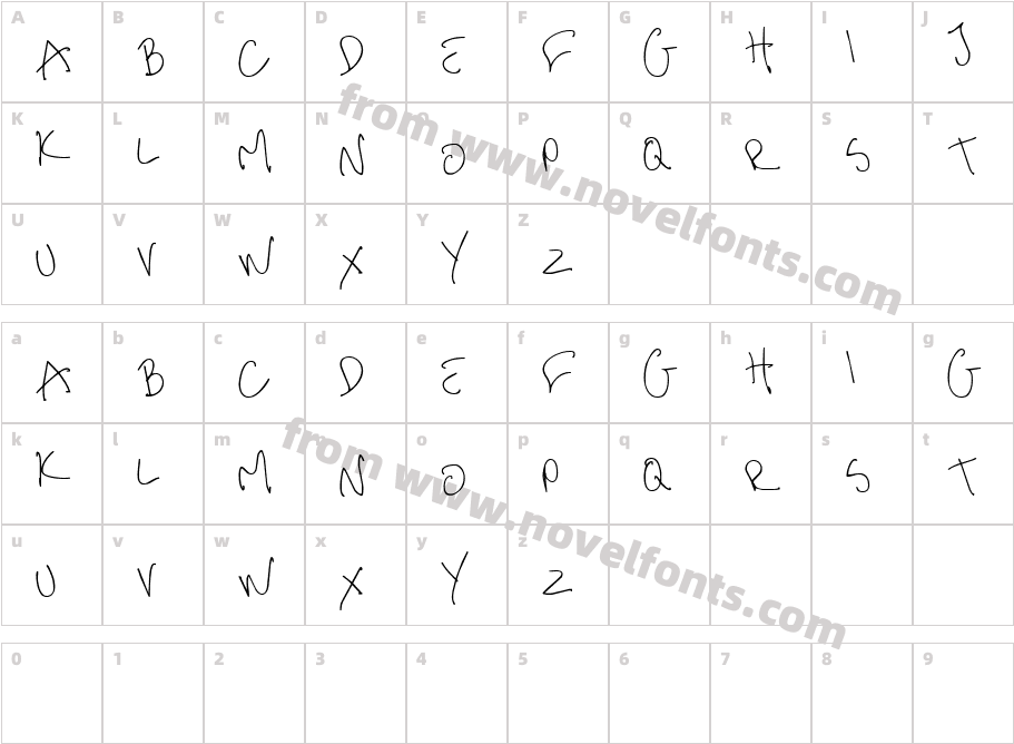 me handwritin ThinCharacter Map