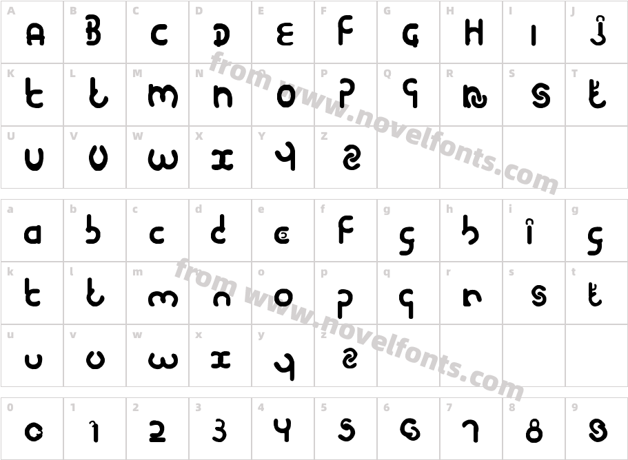 moon Regular FontyCharacter Map