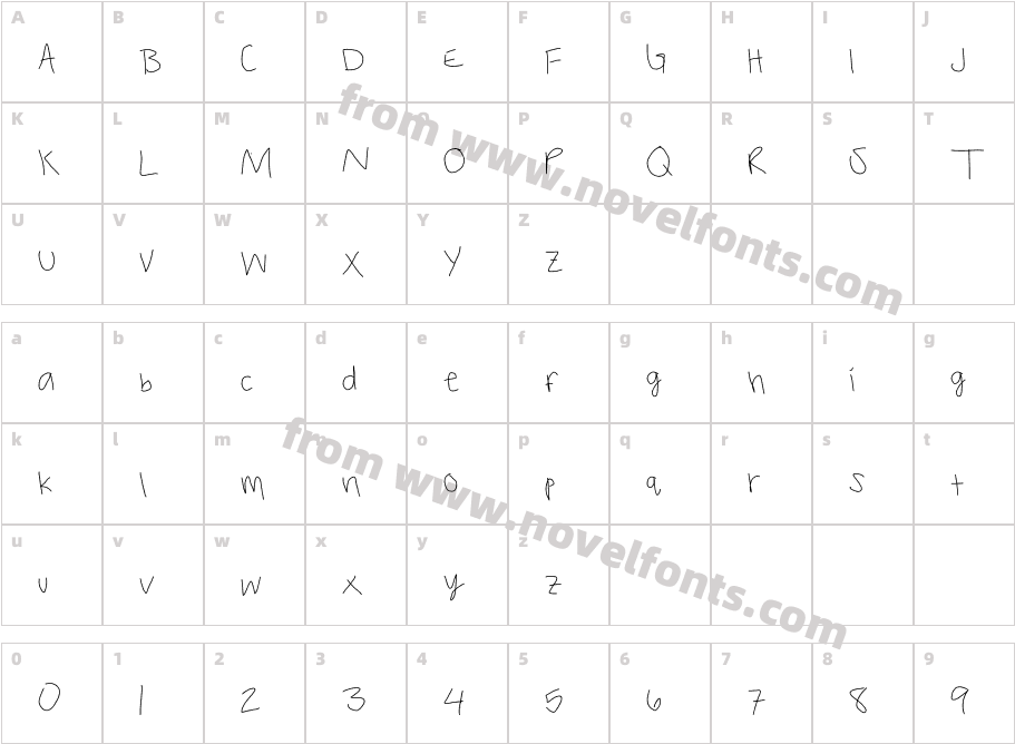 my handwritingCharacter Map