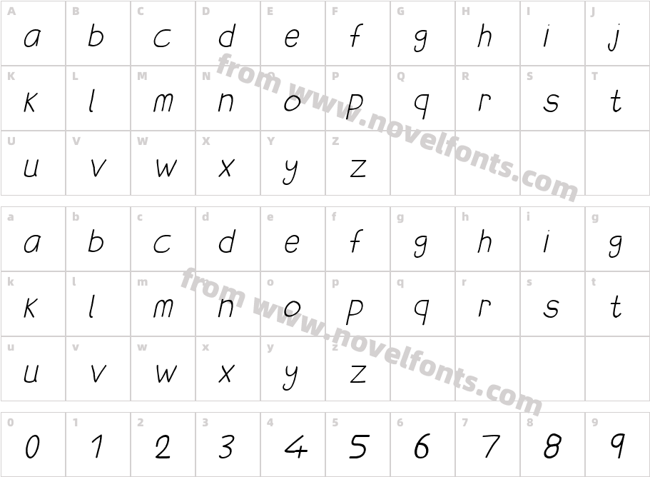 my special angel ItalicCharacter Map