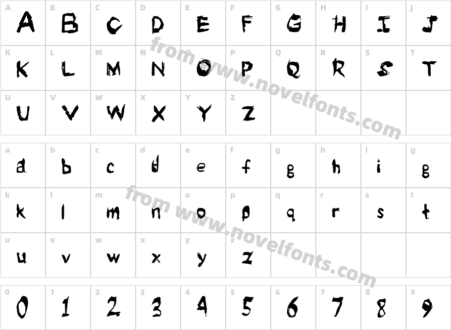 myfont MediumCharacter Map