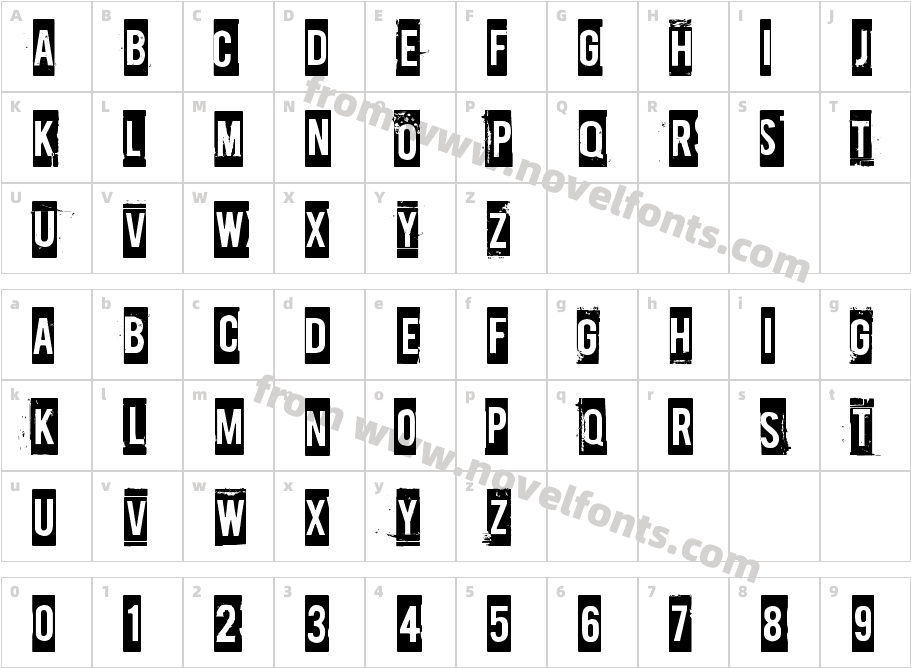 not included.Character Map