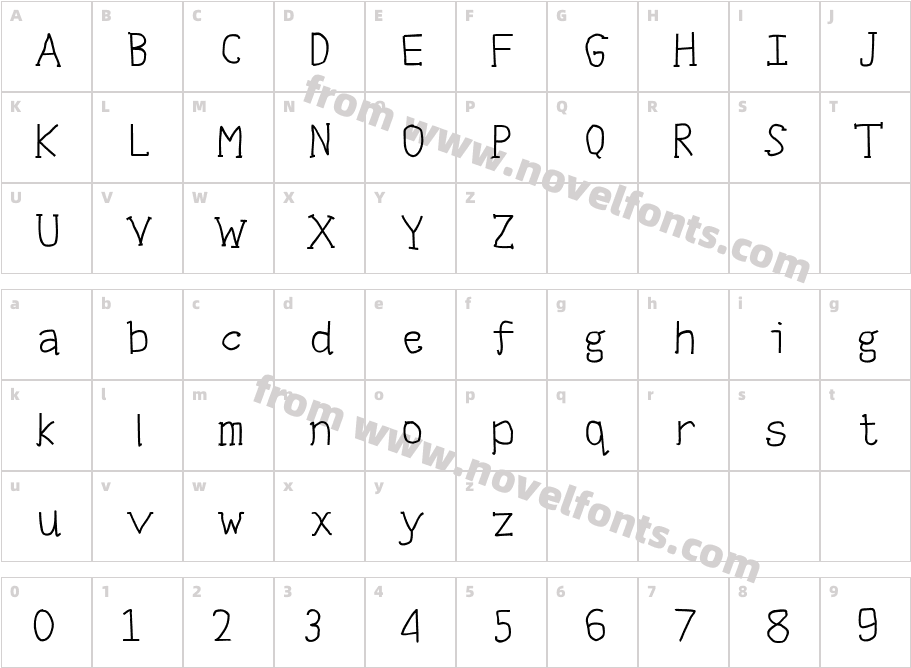 panji serifCharacter Map