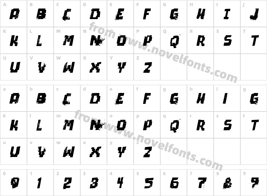 pixel dead ItalicCharacter Map