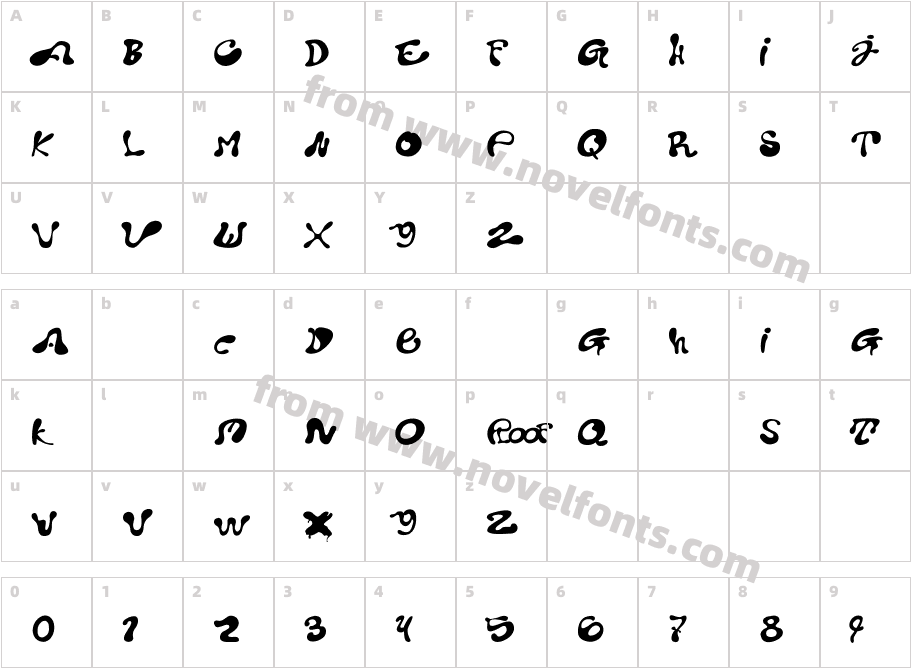 pota fontCharacter Map