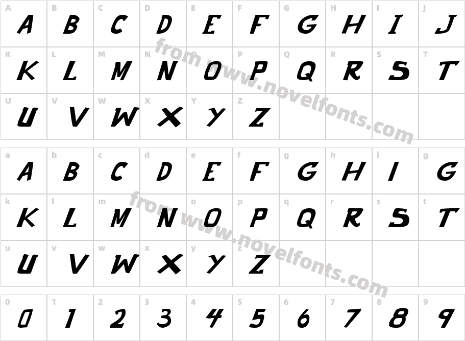 punch it PGS ItalicCharacter Map