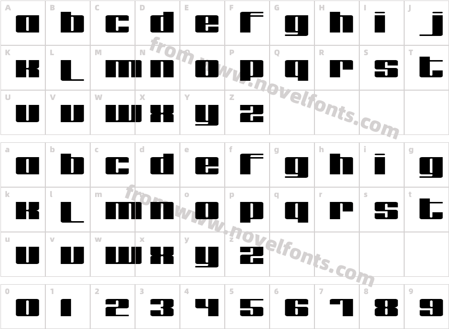 remakeoffabulous3 BoldCharacter Map