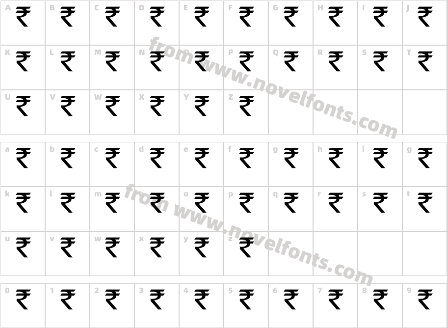 rupee symbol fontCharacter Map