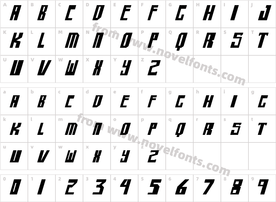 shellhead 2 Bold ItalicCharacter Map