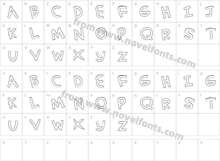 simplehand outlineCharacter Map